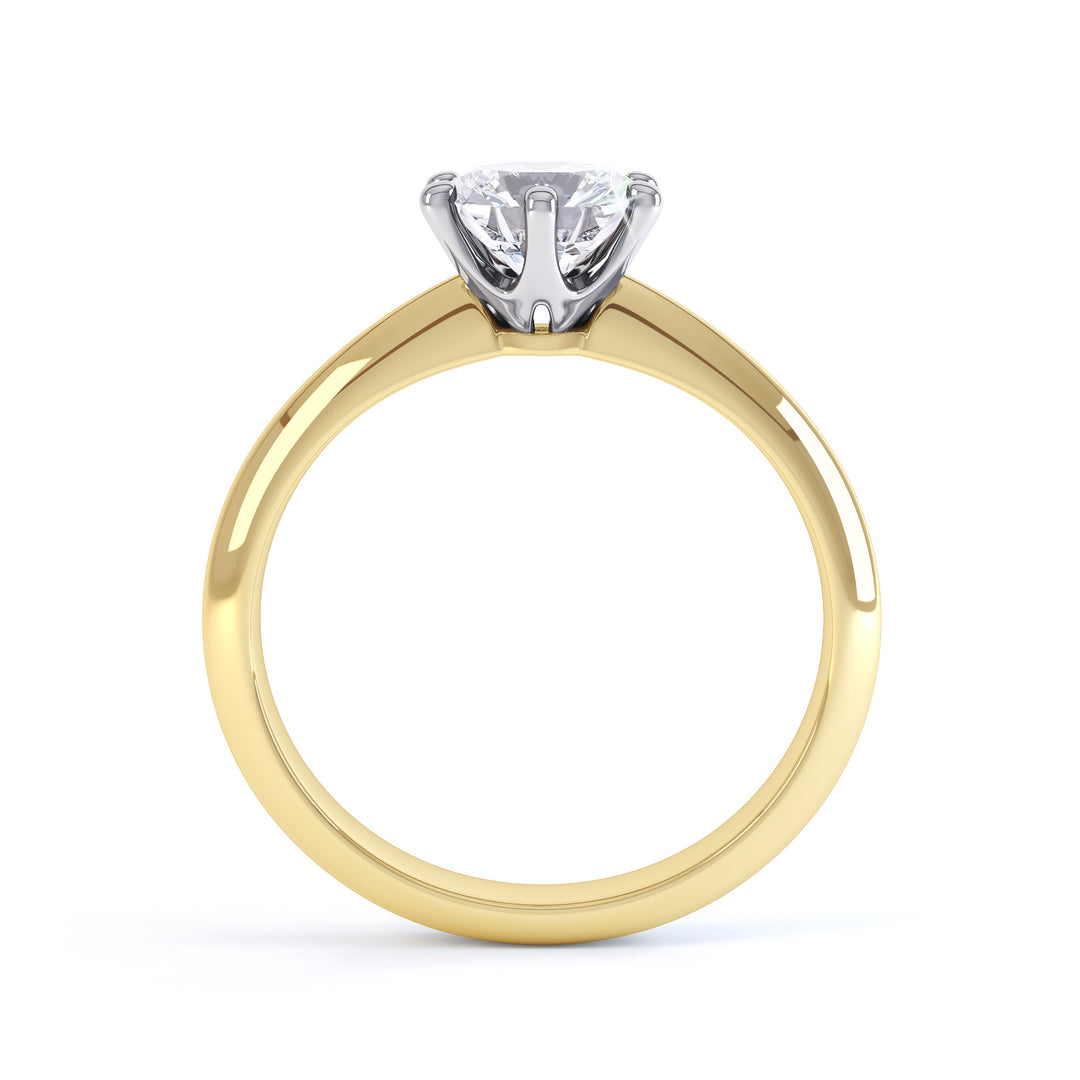 6 Claw Round Diamond Solitaire Ring