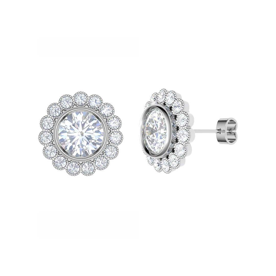 Brilliant Round Diamond Halo Earrings