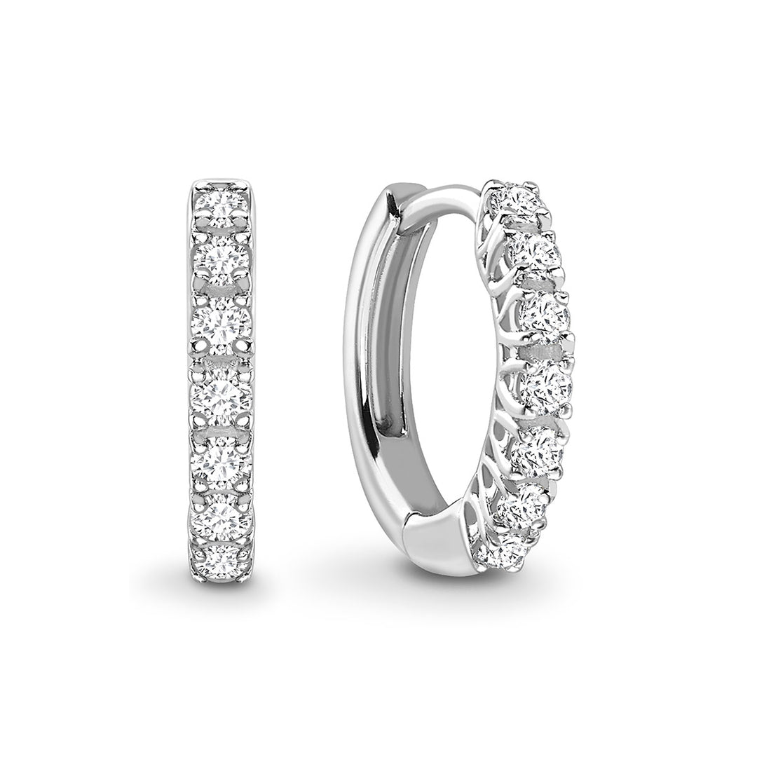 7 Stone Diamond Loop Earrings