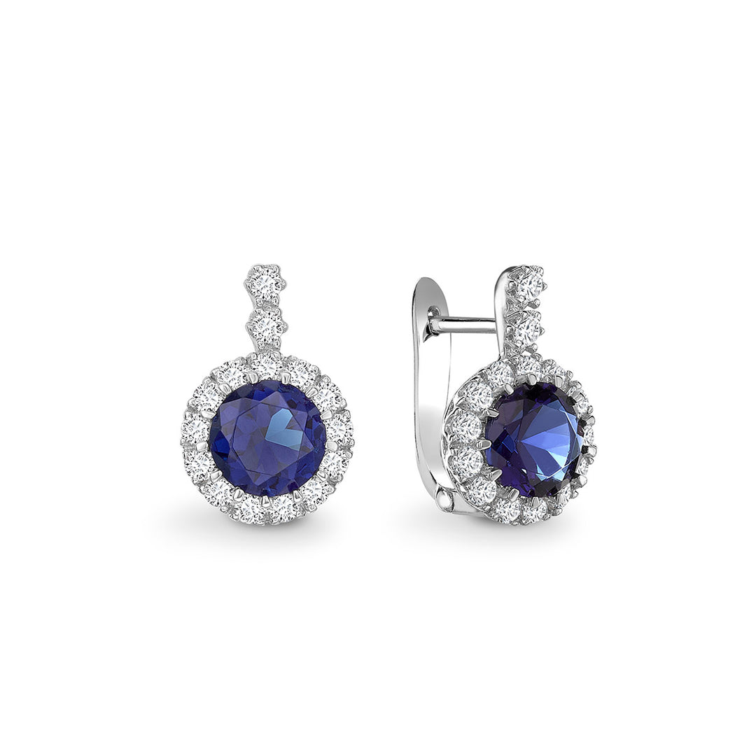 Sapphire & Diamond Stud Earrings