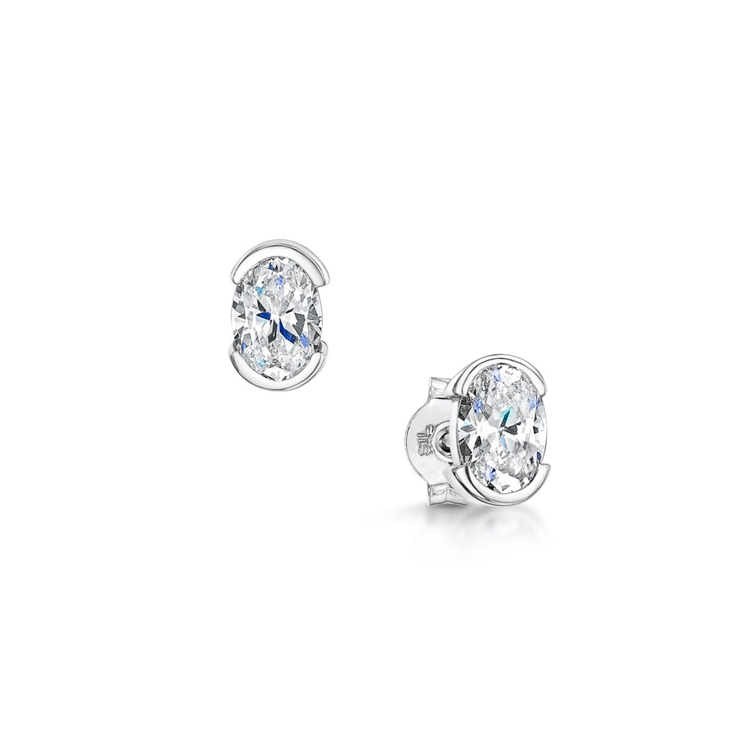 Oval Diamond Earrings