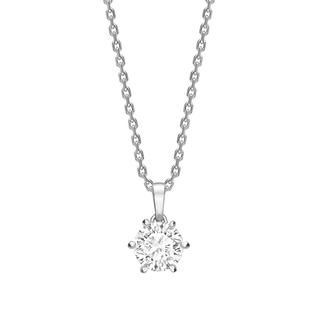 6 Claw Brilliant Round Diamond Pendant