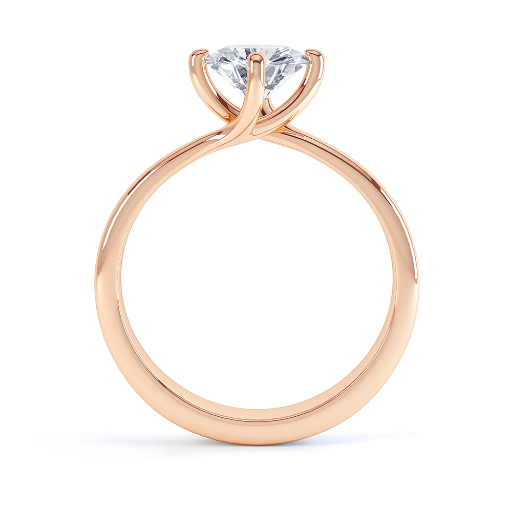 Twisted 4 Claw Diamond Solitaire Ring
