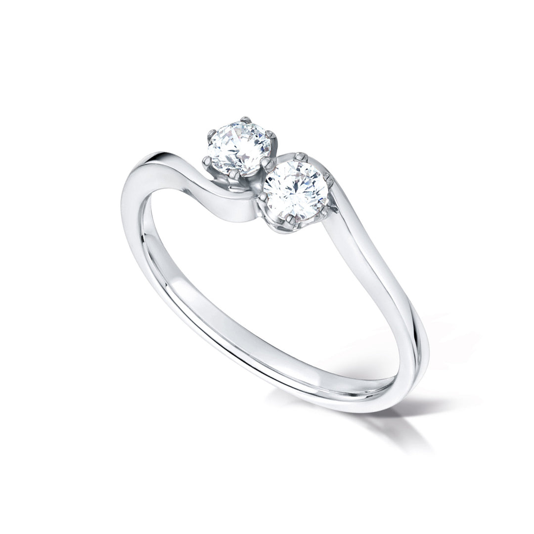 2 Stone Round Diamond Ring