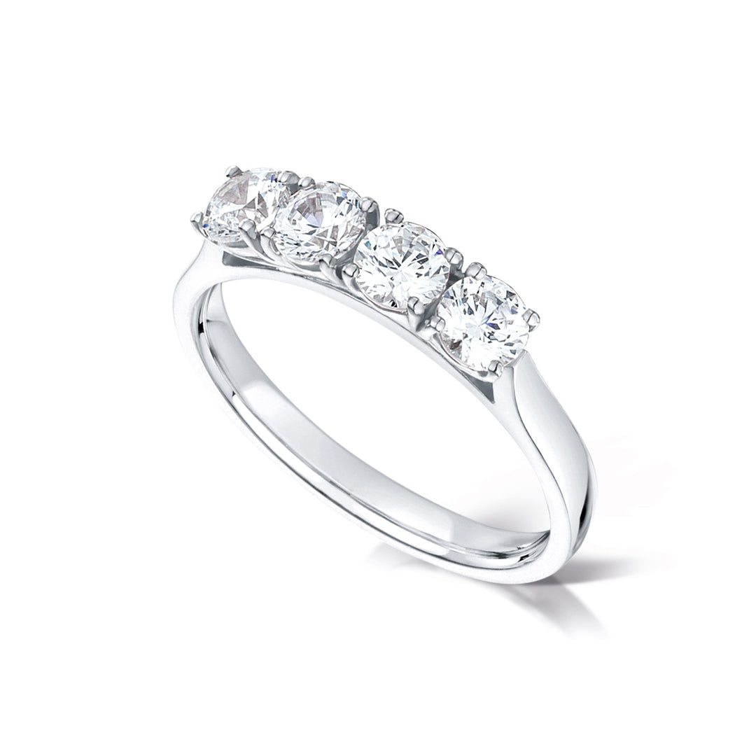 4 Stone Round Cut Diamond Ring