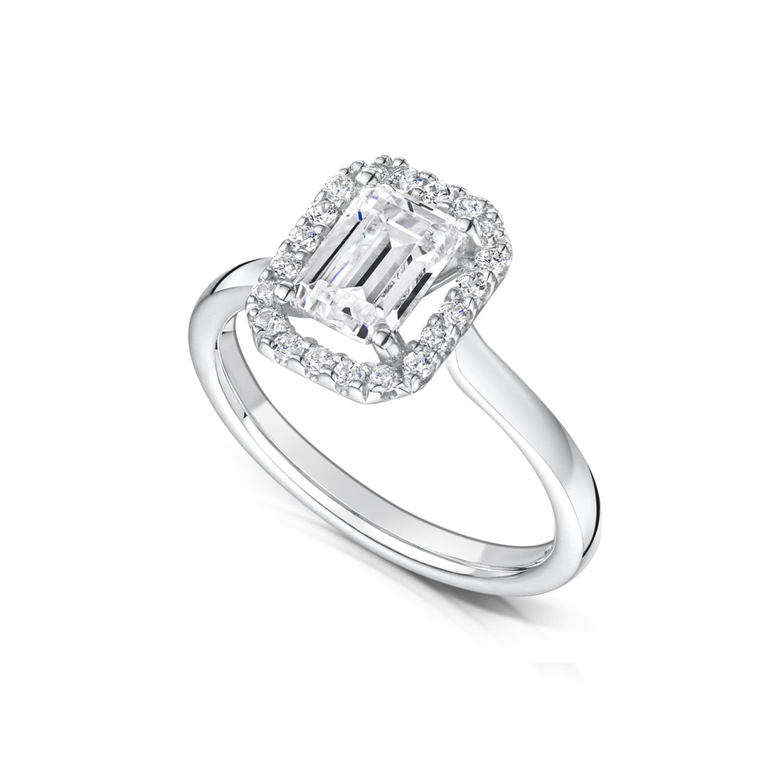 Radiant Cut Diamond Halo Ring