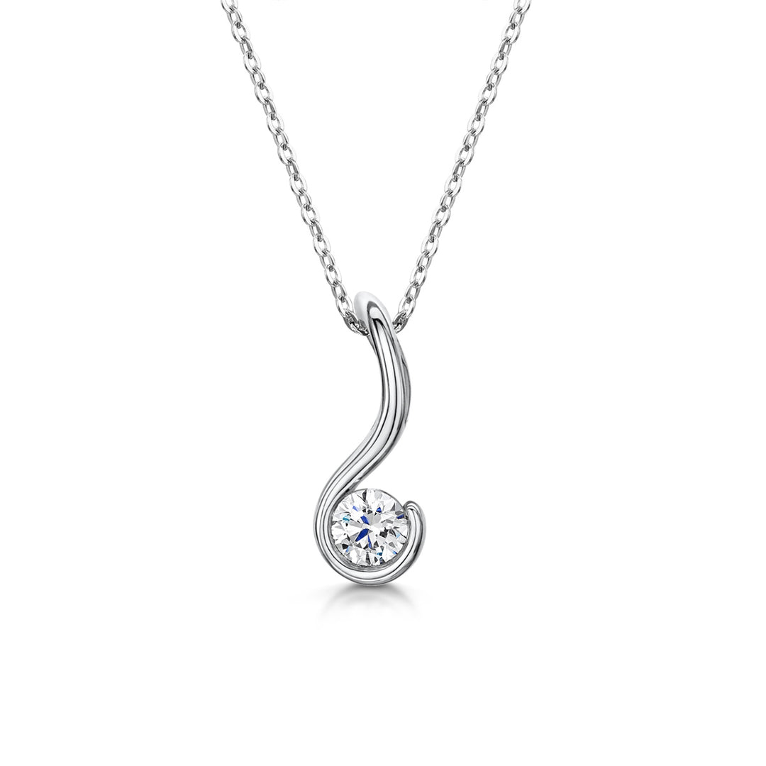 Round Diamond Swirl Pendant