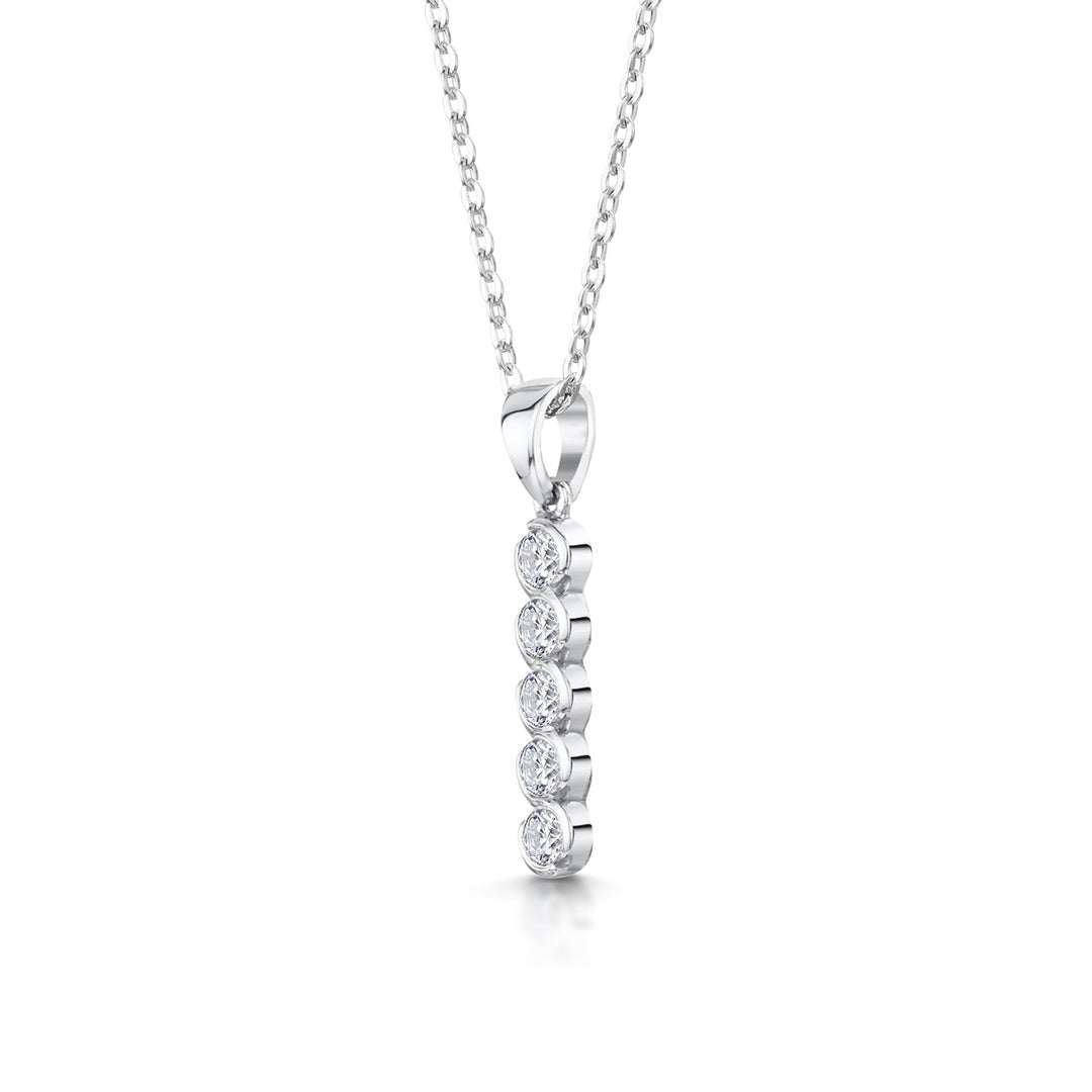 5 Stone Diamond Drop Pendant