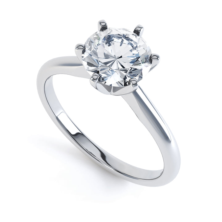 6 Claw Brilliant Round Solitaire Ring