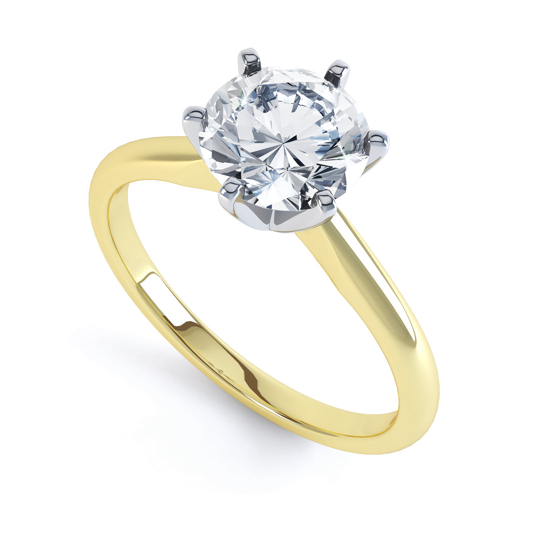 6 Claw Brilliant Round Solitaire Ring