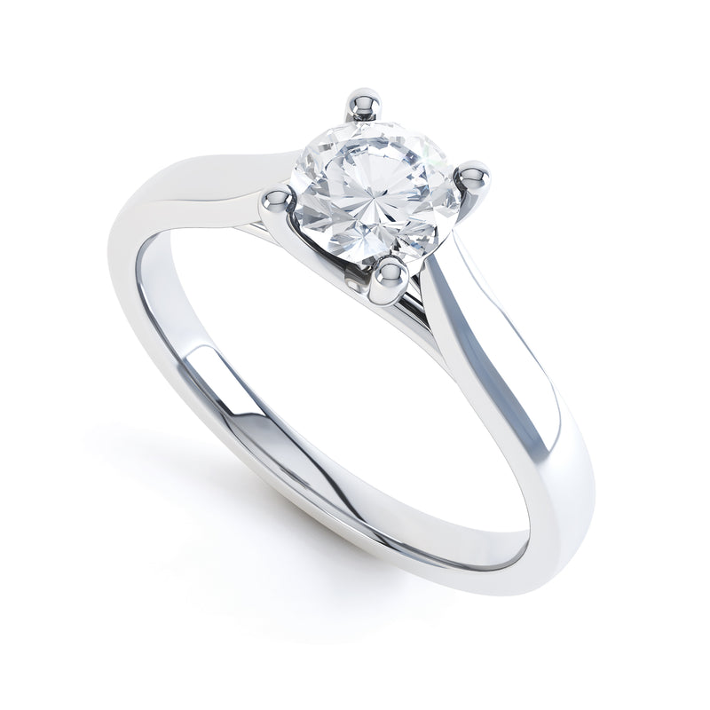 4 Claw Round Solitaire Diamond Ring