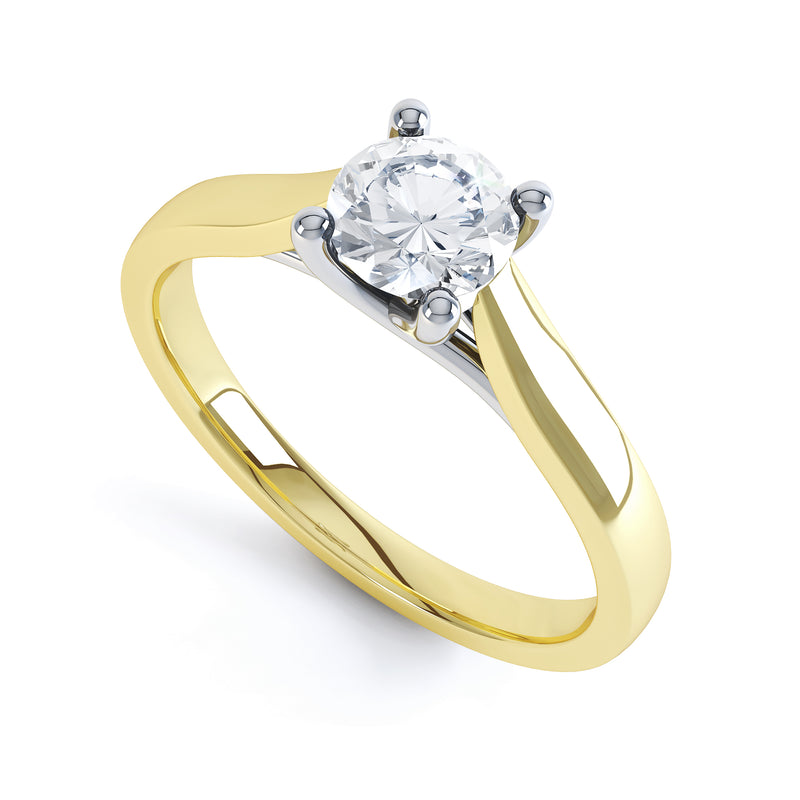 4 Claw Round Solitaire Diamond Ring
