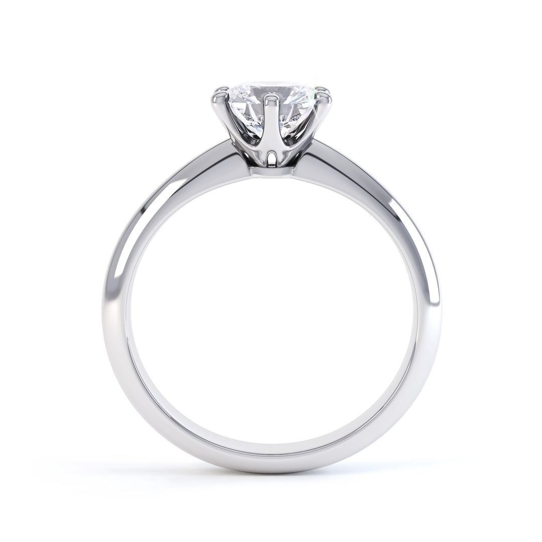 6 Claw Round Diamond Solitaire Ring