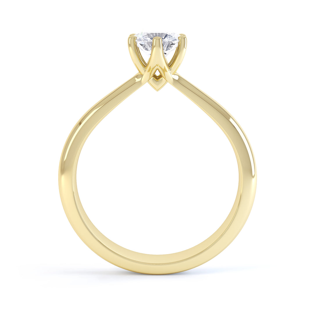 6 Claw Classic Round Solitaire Diamond Ring