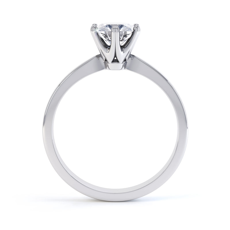 6 Claw Round Diamond Solitaire Ring