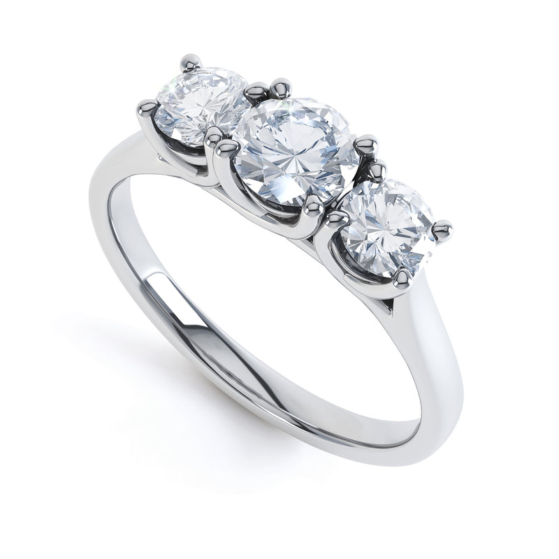 Brilliant Round Diamond Trilogy Ring