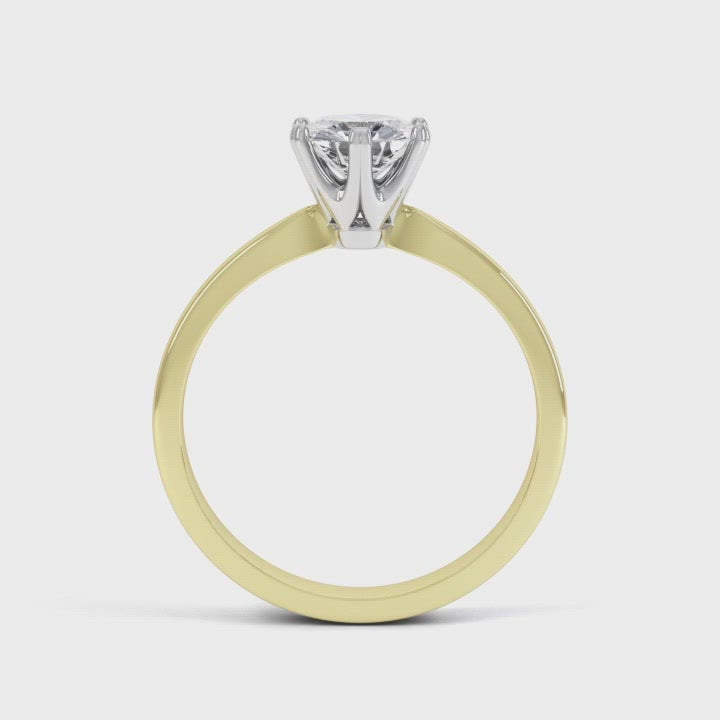 6 Claw Round Diamond Solitaire Ring