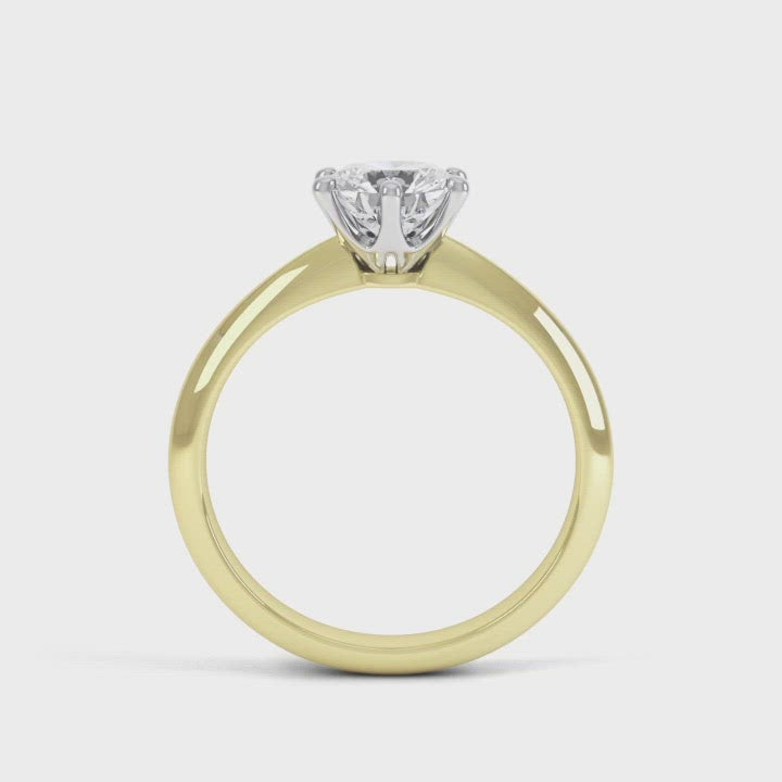 6 Claw Round Diamond Solitaire Ring