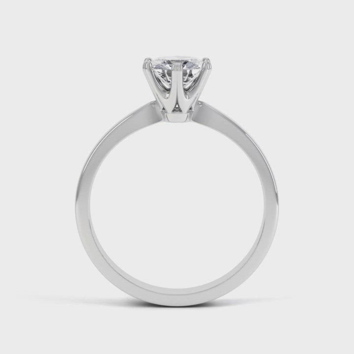 6 Claw Round Diamond Solitaire Ring