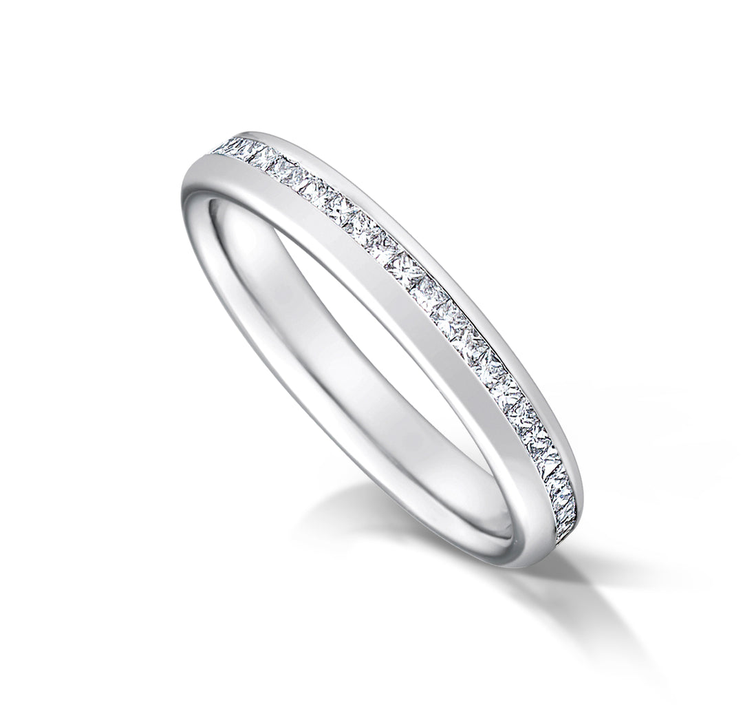 Channel Set Princess Cut Diamond Eternity Ring