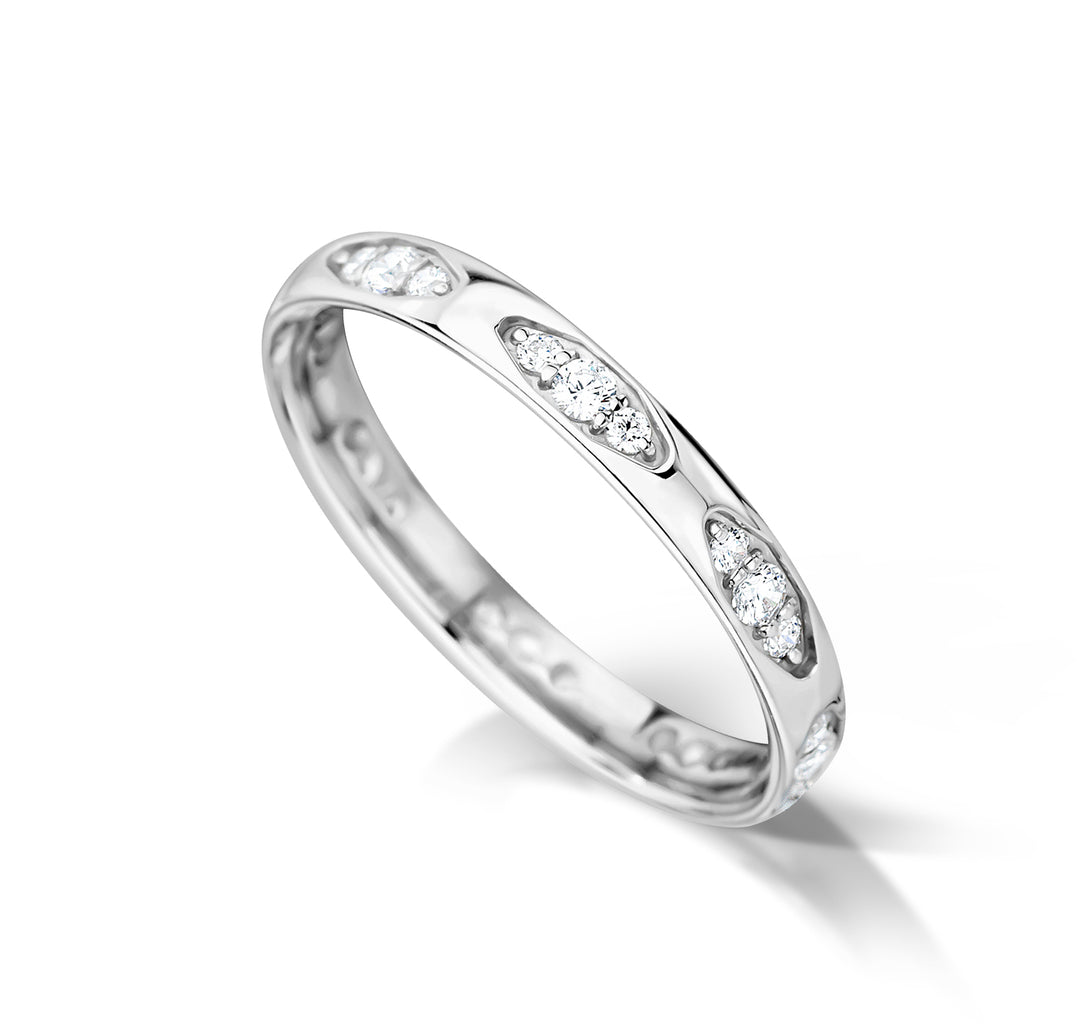 Trilogy Design Flush Set Diamond Eternity Ring