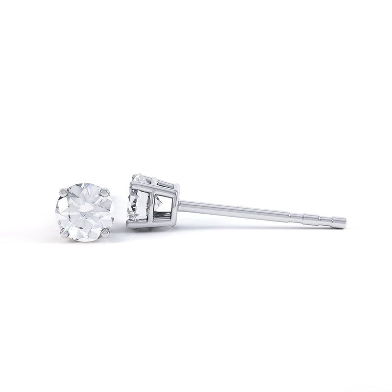 4 Claw Round Diamond Solitaire Earrings