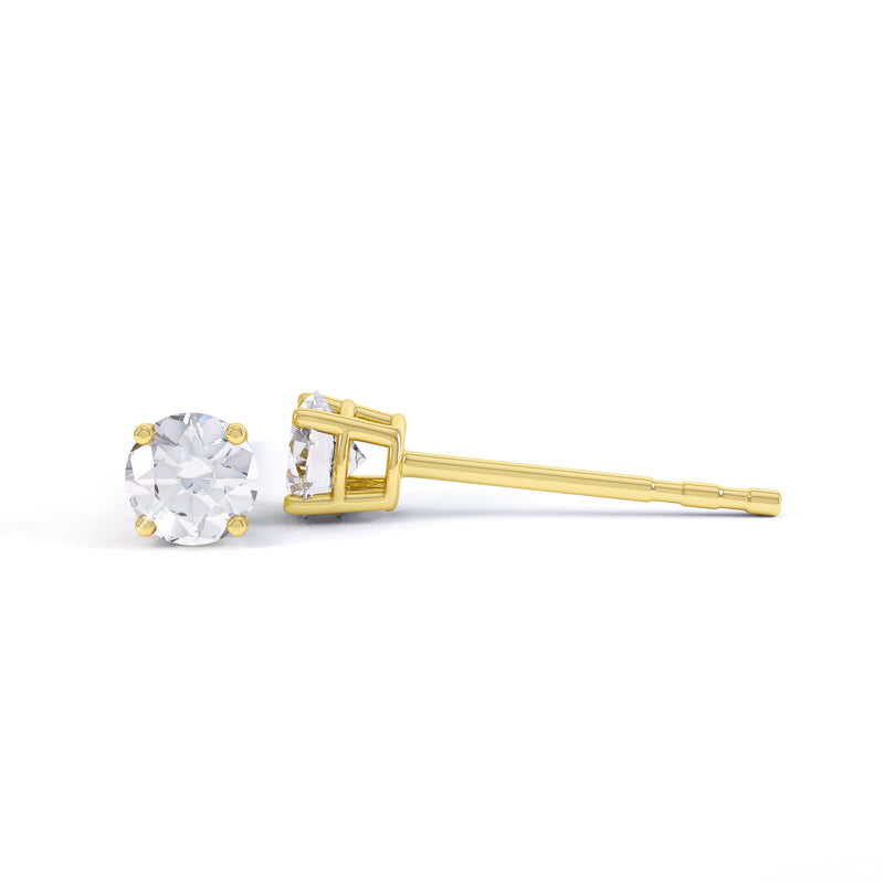4 Claw Round Diamond Solitaire Earrings