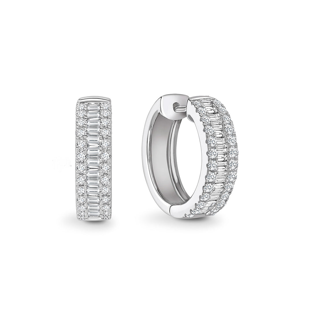 Multi Row Diamond Loop Earrings