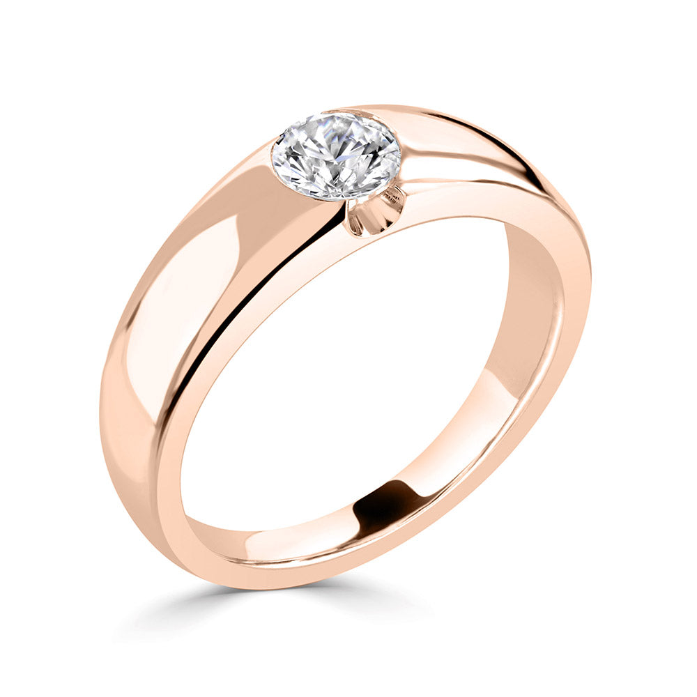 Wide band with full width gemstone