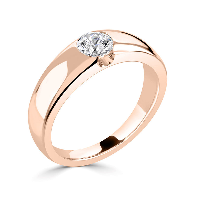 Wide band with full width gemstone