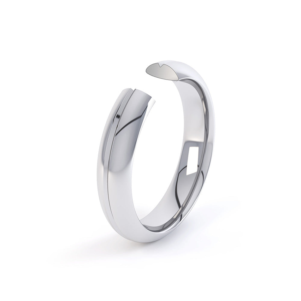 Paris Grooved Plain Wedding Ring