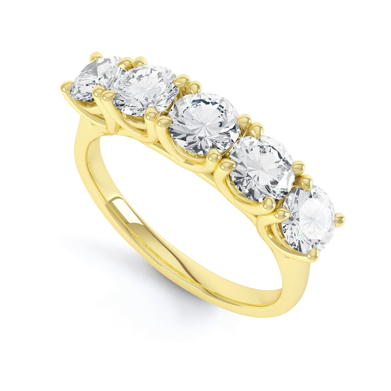 5 Stone Diamond Half Eternity Ring