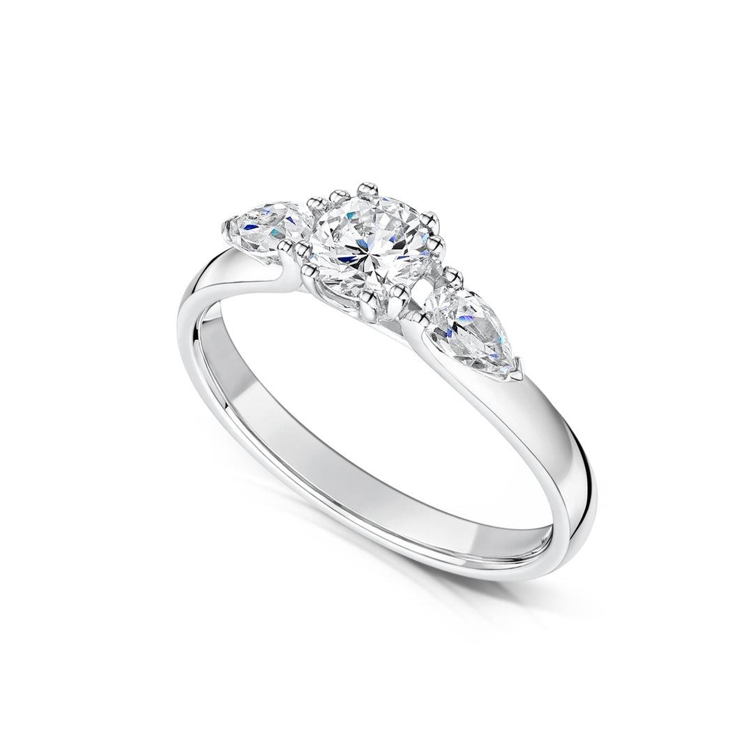 Round & Marquise Trilogy Diamond Ring