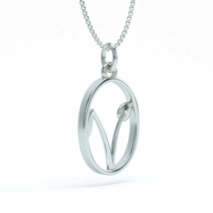 Enclosed Vegan Symbol Pendant