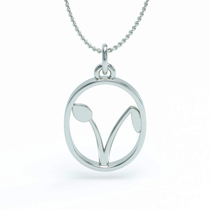 Enclosed Vegan Symbol Pendant