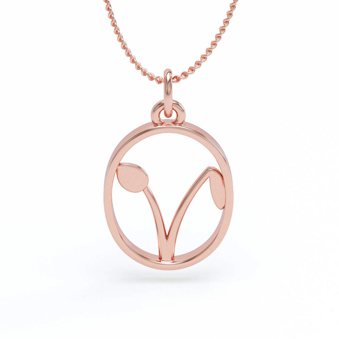 Enclosed Vegan Symbol Pendant