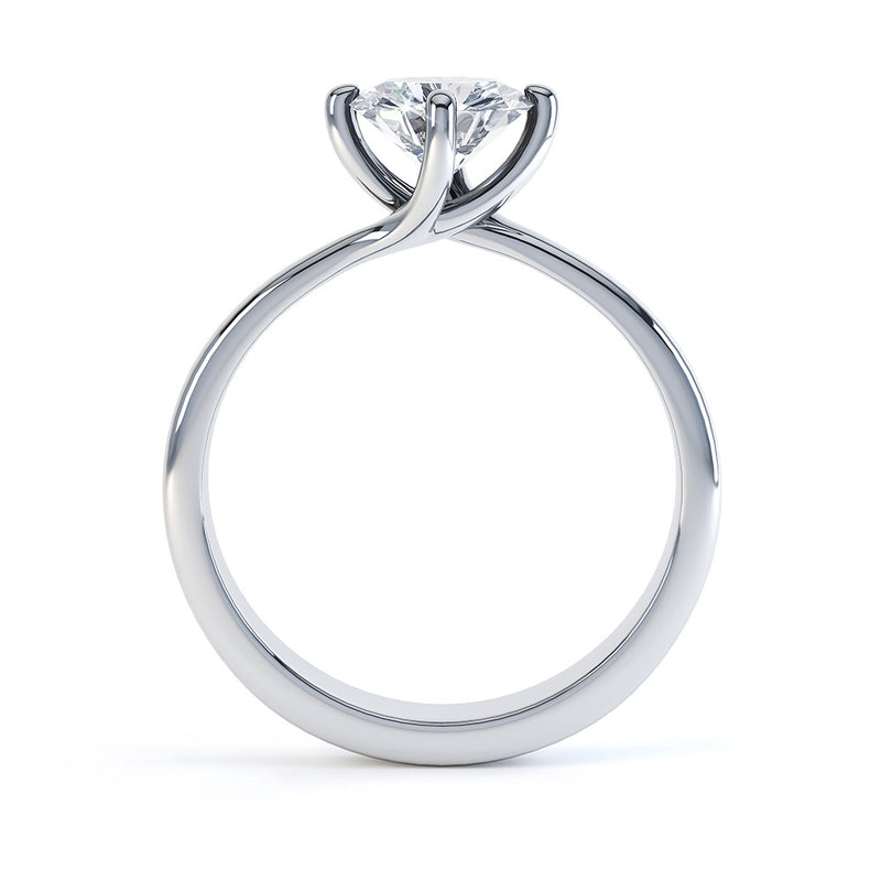 Twisted 4 Claw Diamond Solitaire Ring