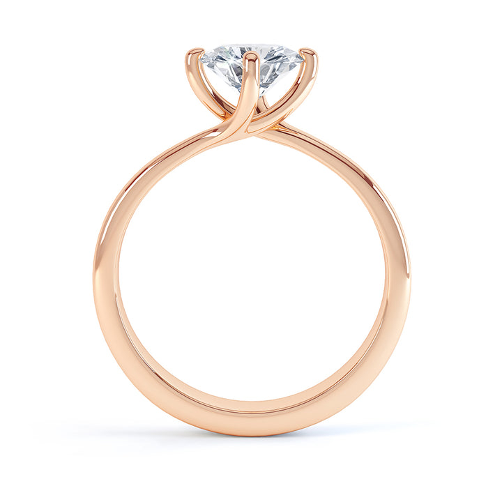 Twisted 4 Claw Diamond Solitaire Ring