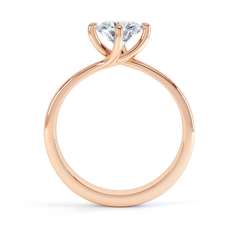 Twisted 4 Claw Diamond Solitaire Ring