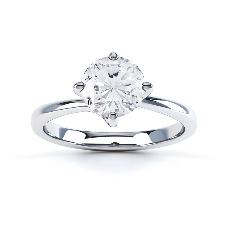 Twisted 4 Claw Diamond Solitaire Ring