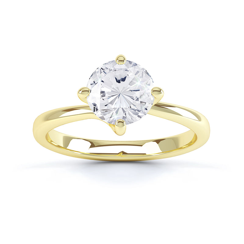 Twisted 4 Claw Diamond Solitaire Ring