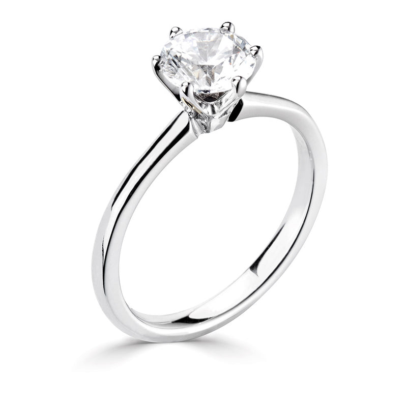 6 Claw Delicate Solitaire Diamond Ring