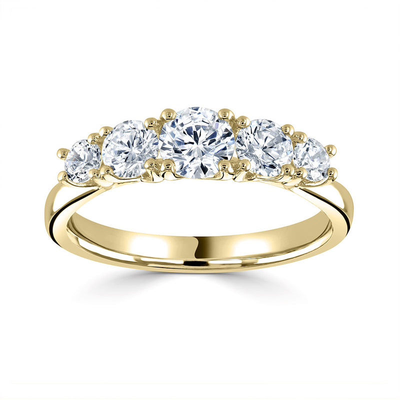 5 Stone Claw Set Diamond Ring