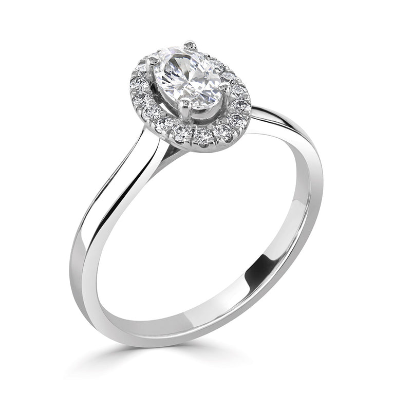 Oval Cut Diamond Halo Ring