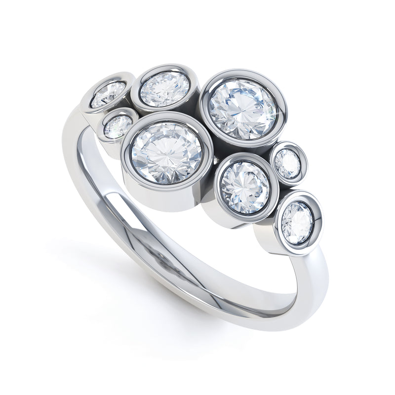 8 Stone Cluster Diamond Ring