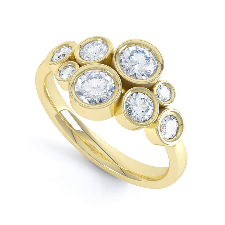 8 Stone Cluster Diamond Ring