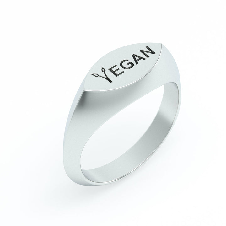 Chunky Vegan Label Ring