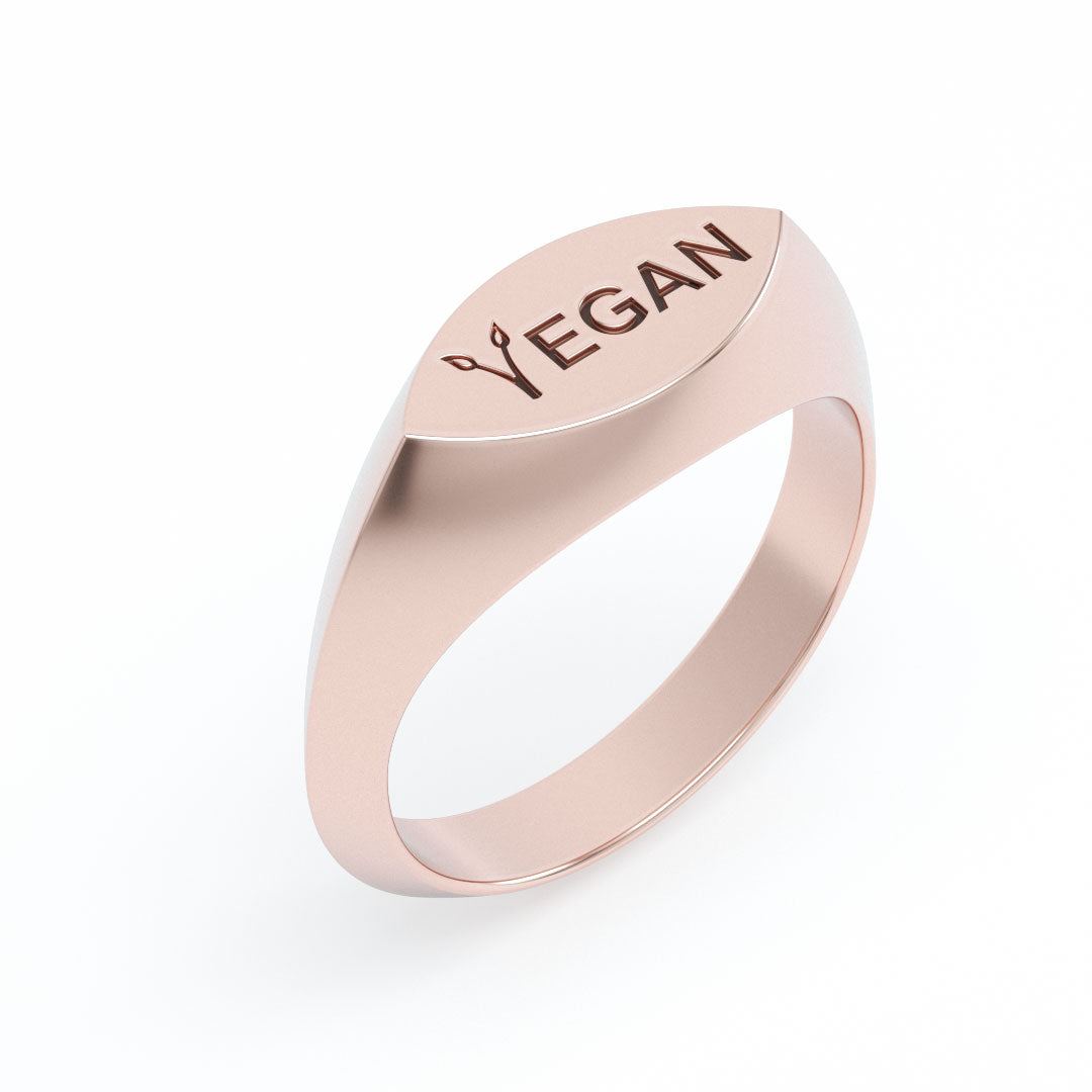 Chunky Vegan Label Ring