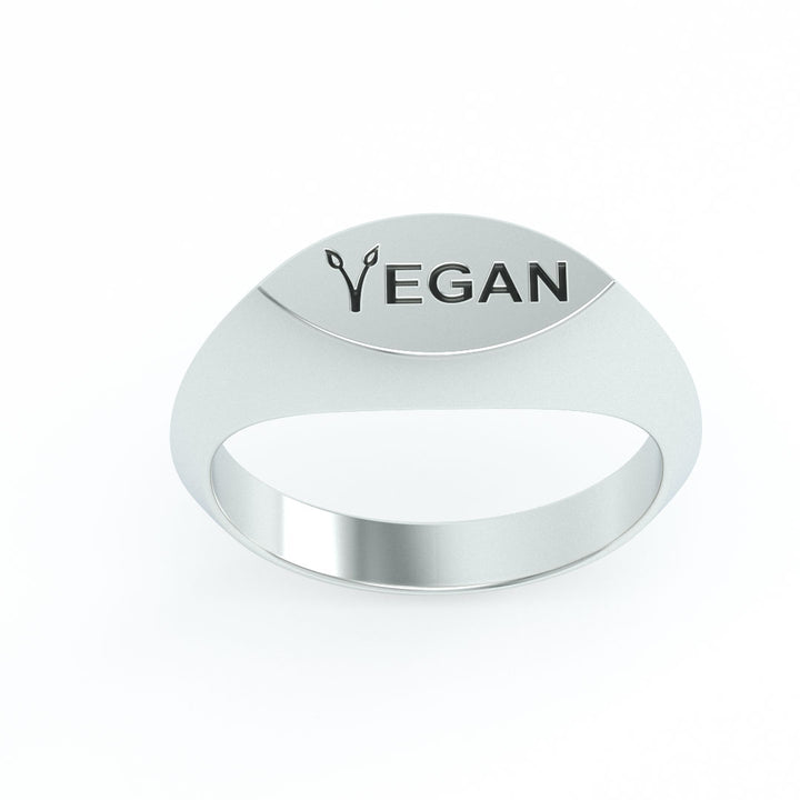 Chunky Vegan Label Ring