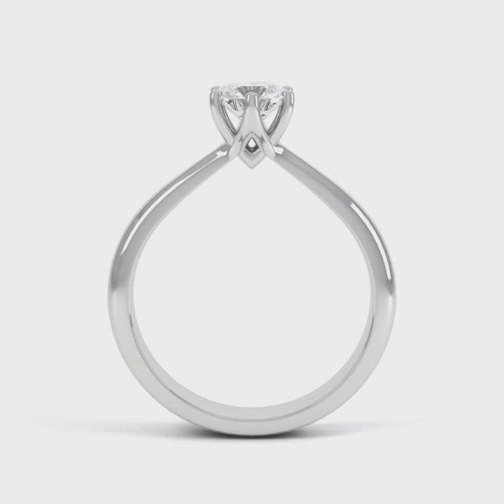 6 Claw Classic Round Solitaire Diamond Ring